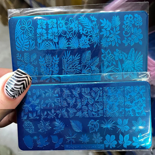 Floral Leaf Nail Stamping Plate Stainless Steel Template for Nail Art