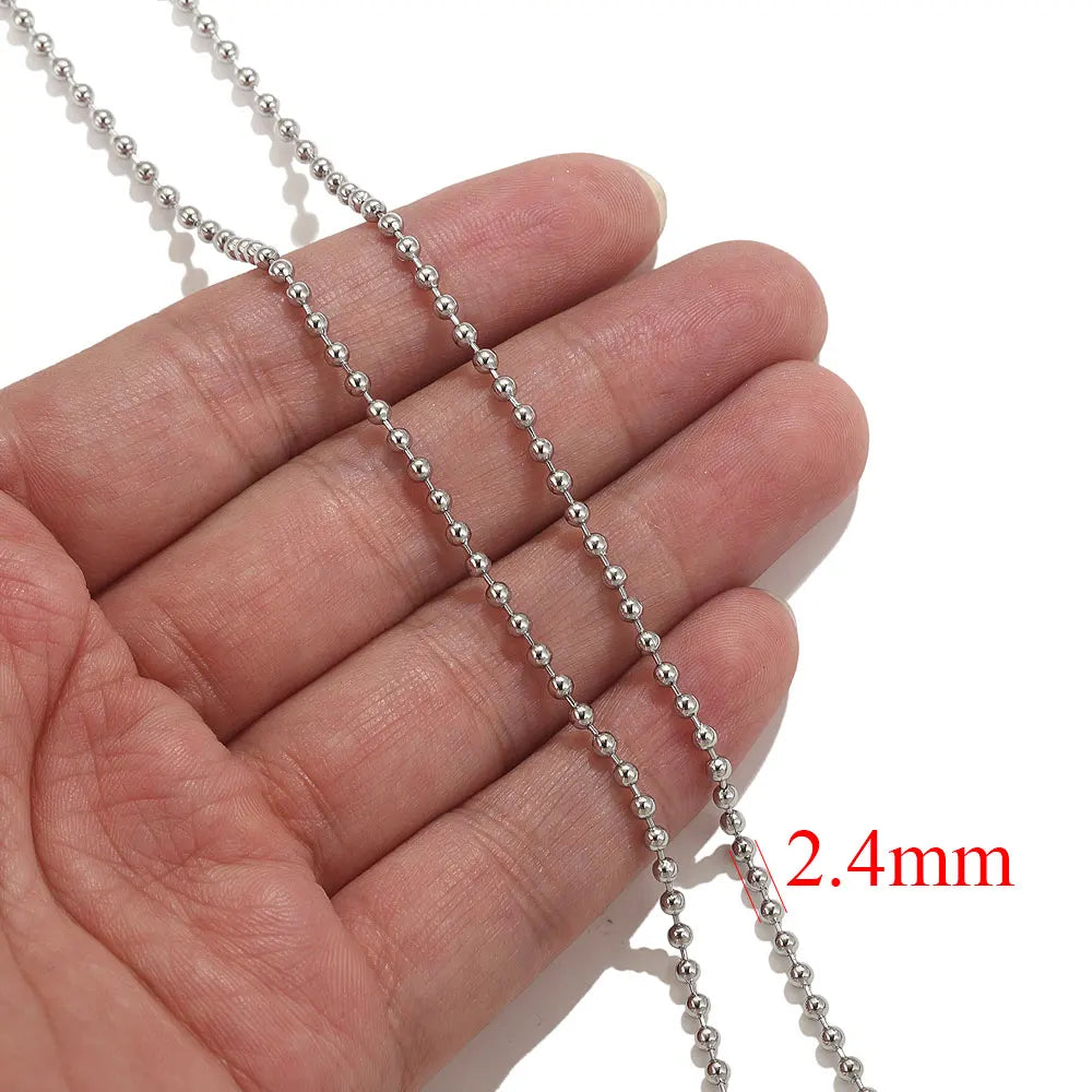 2meters Lips Beads Chain Stainless Steel Cable For Jewelry Making DIY