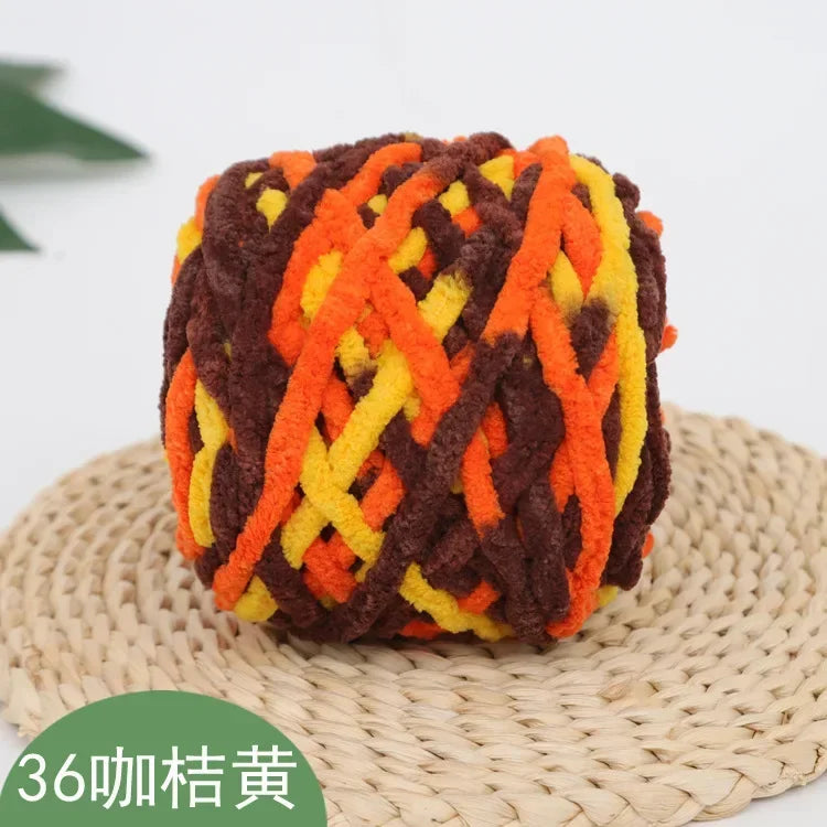 100g/ball Chenille Knitting, Soft Ice Strip Line Cotton Yarn
