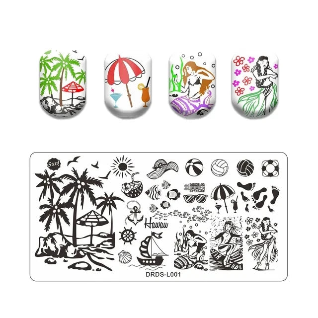 Floral Leaf Nail Stamping Plate Stainless Steel Template for Nail Art