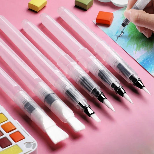 3/7pcs Watercolor Brush Pens Water Storage Function Painting Brushes