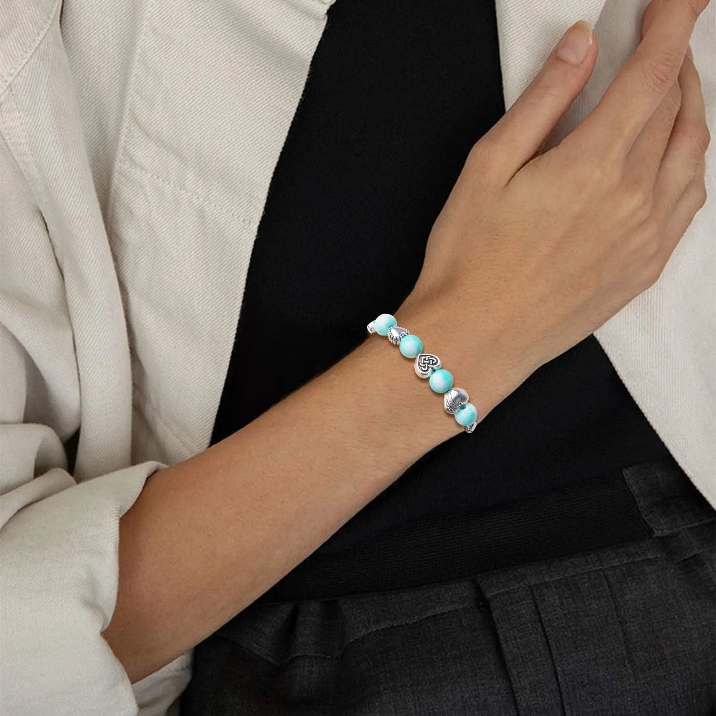 140pcs Antique Silver European Style Heart Shape Spacers.