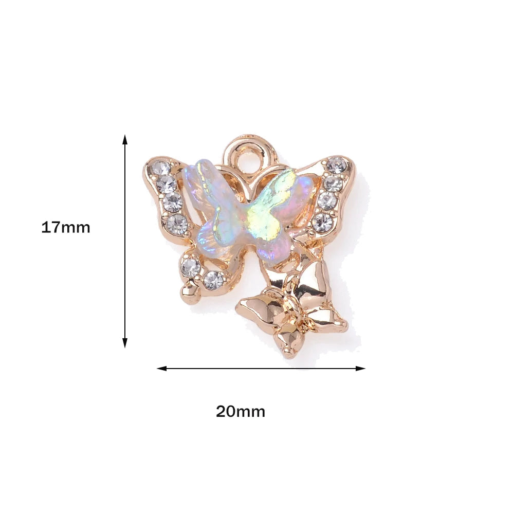 10pcs/Lot Animal Charms Butterfly Shape Pendant, Jewelry Making Accessories