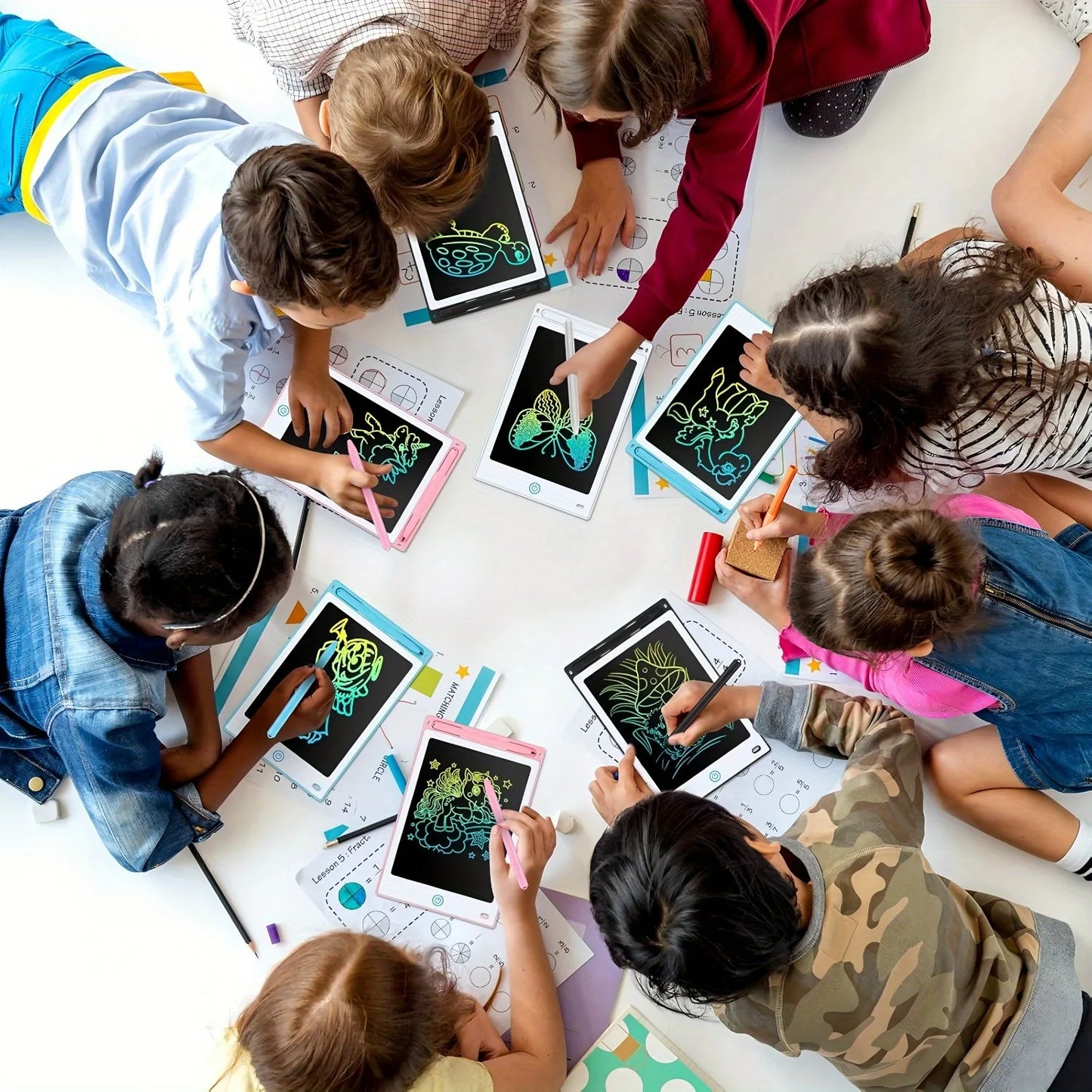 2/4Pcs LCD Reusable Doodle Pad for Kids