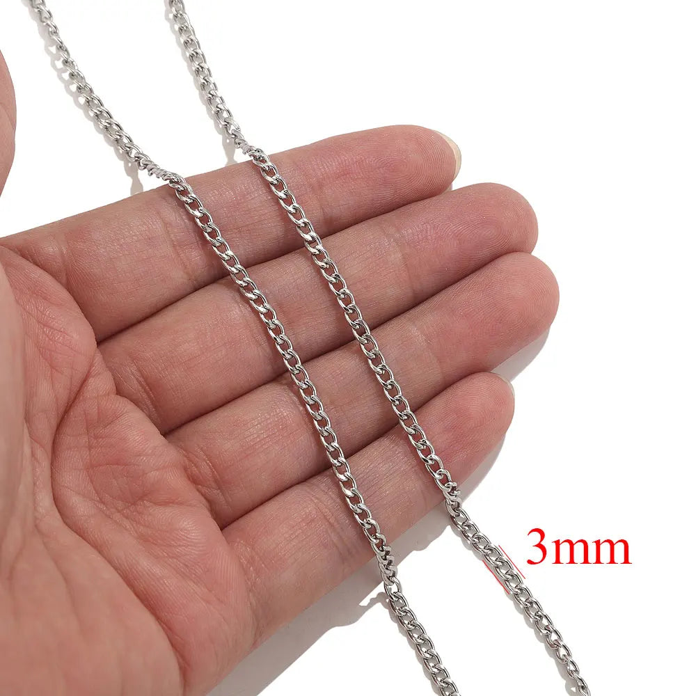 2meters Lips Beads Chain Stainless Steel Cable For Jewelry Making DIY