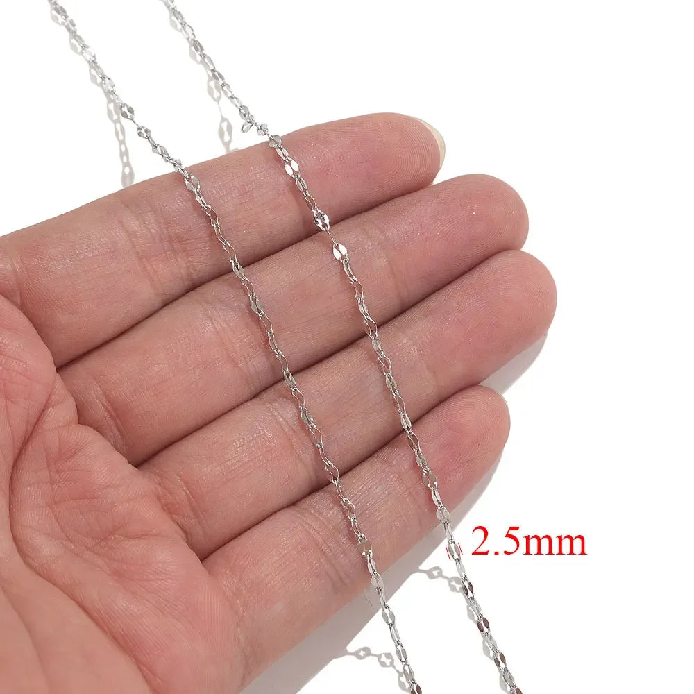 2meters Lips Beads Chain Stainless Steel Cable For Jewelry Making DIY