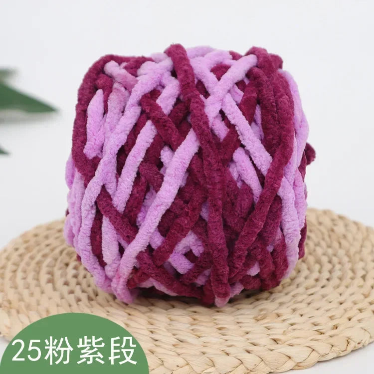 100g/ball Chenille Knitting, Soft Ice Strip Line Cotton Yarn