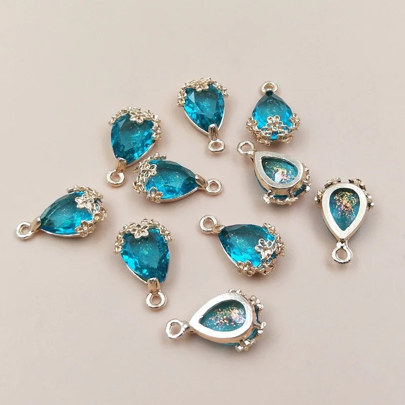 10pcs Hollow Plum Teardrop Pendant 21x13mm – DIY Jewelry Charm