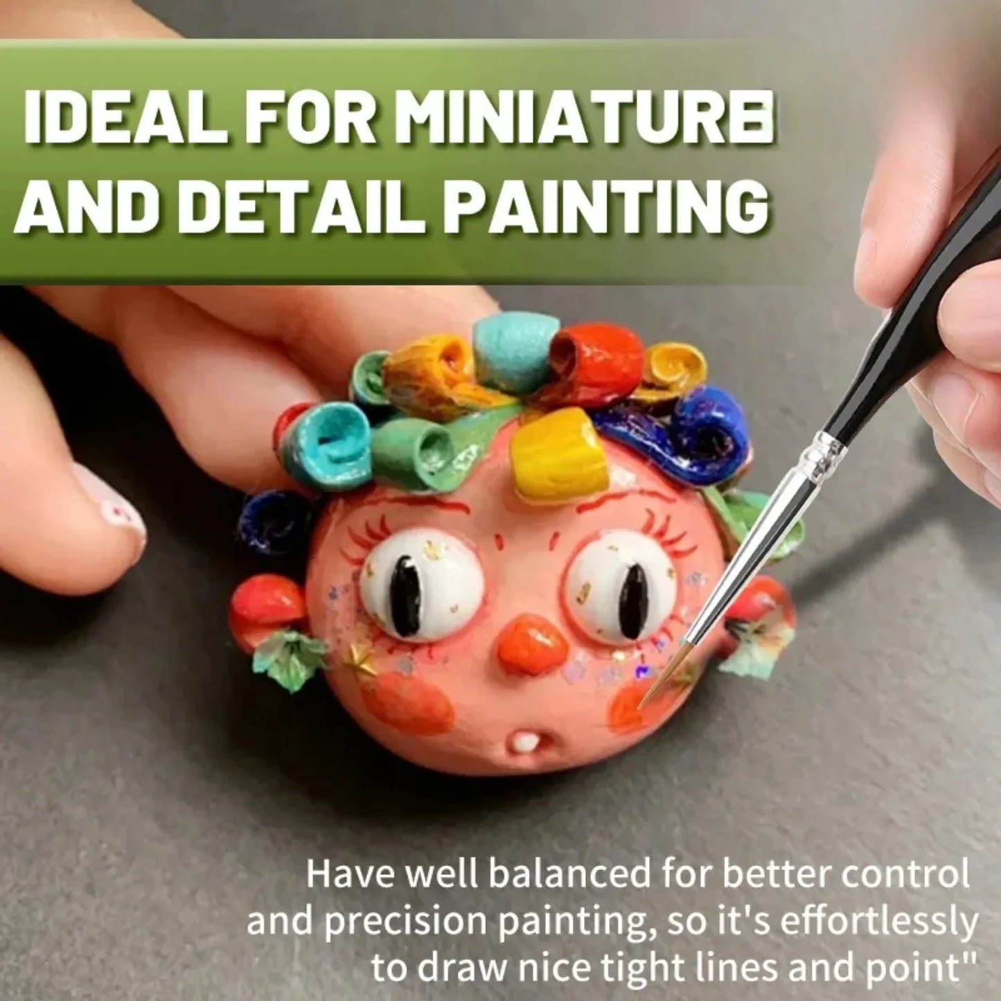 00000 Fine Tip Paint Brush Set for Acrylic, Models, Miniature Detail, Nylon Hair