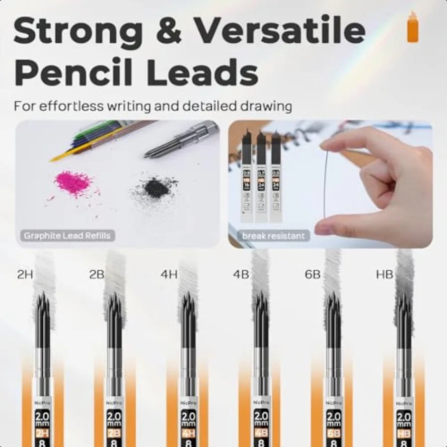 37Pcs Art Drawing Kit Metal Pencil Set, 9x12 Sketch Book