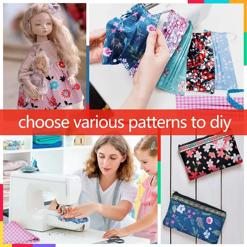 40Pcs Handmade DIY Cotton Craft Fabric Various Patterns Sewing Textiles Family Work Artcraft Fabric Doll Clothes Splicing Cloth