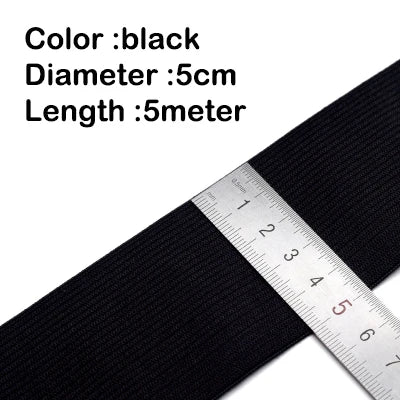 5Meters Sewing Elastic Band, High Elasticity, Waistband White, Black 10-60MM