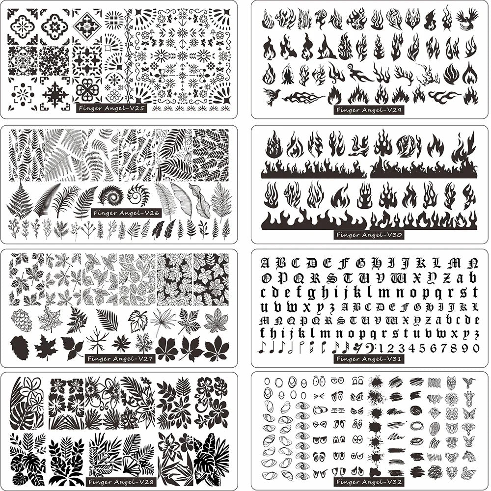 Floral Leaf Nail Stamping Plate Stainless Steel Template for Nail Art