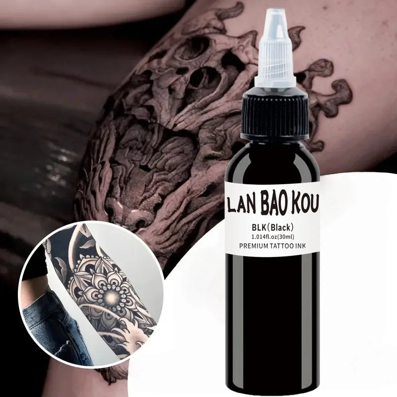 2pcs Black Tattoo Ink 30ml – Semi-Permanent Body Art