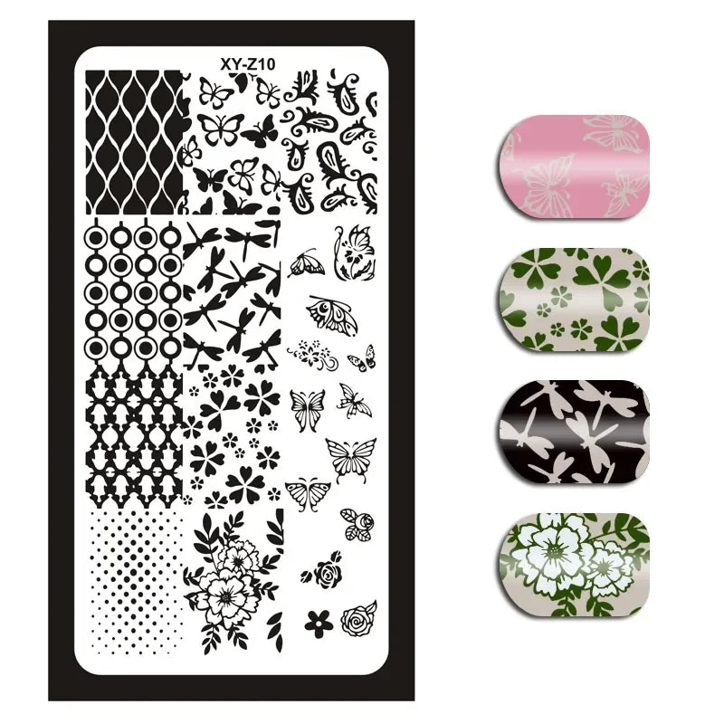 Floral Leaf Nail Stamping Plate Stainless Steel Template for Nail Art