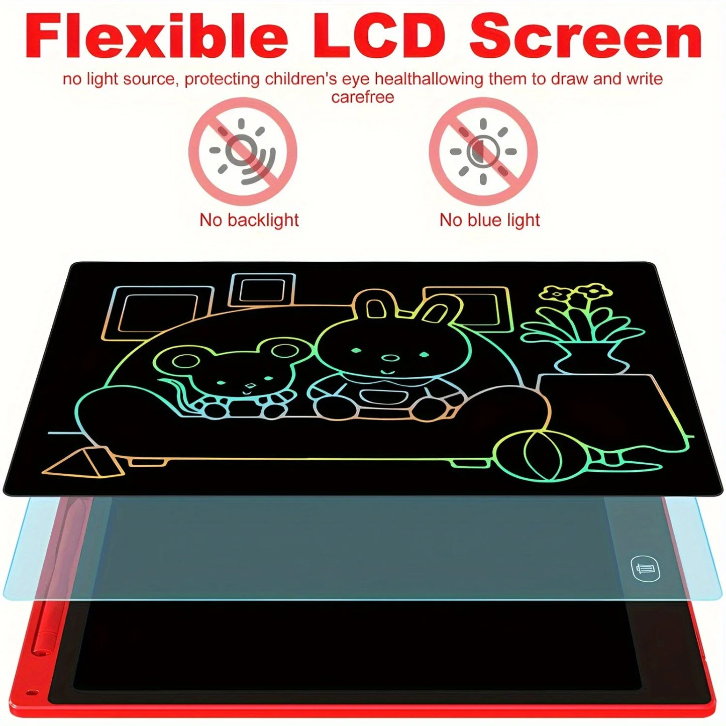 2/4Pcs LCD Reusable Doodle Pad for Kids