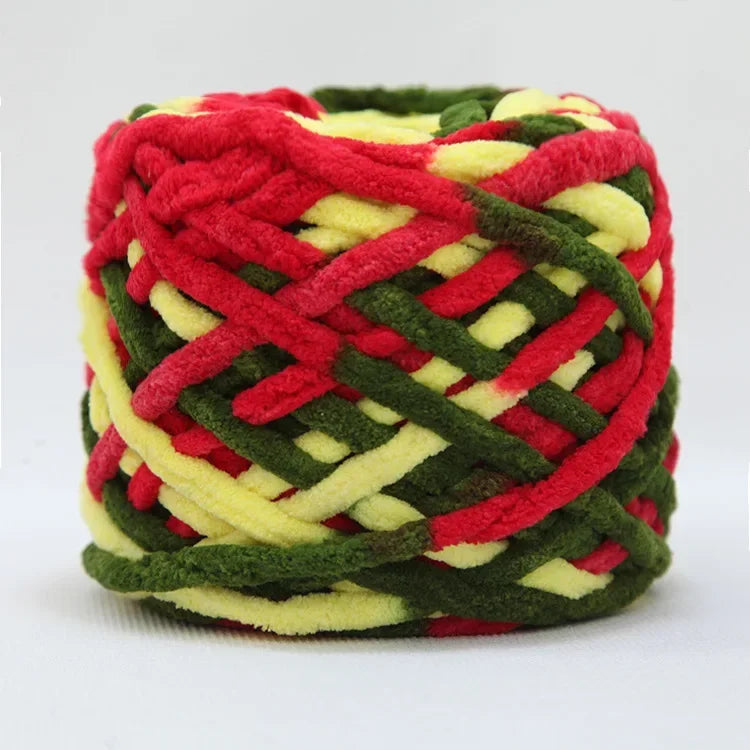 100g/ball Chenille Knitting, Soft Ice Strip Line Cotton Yarn