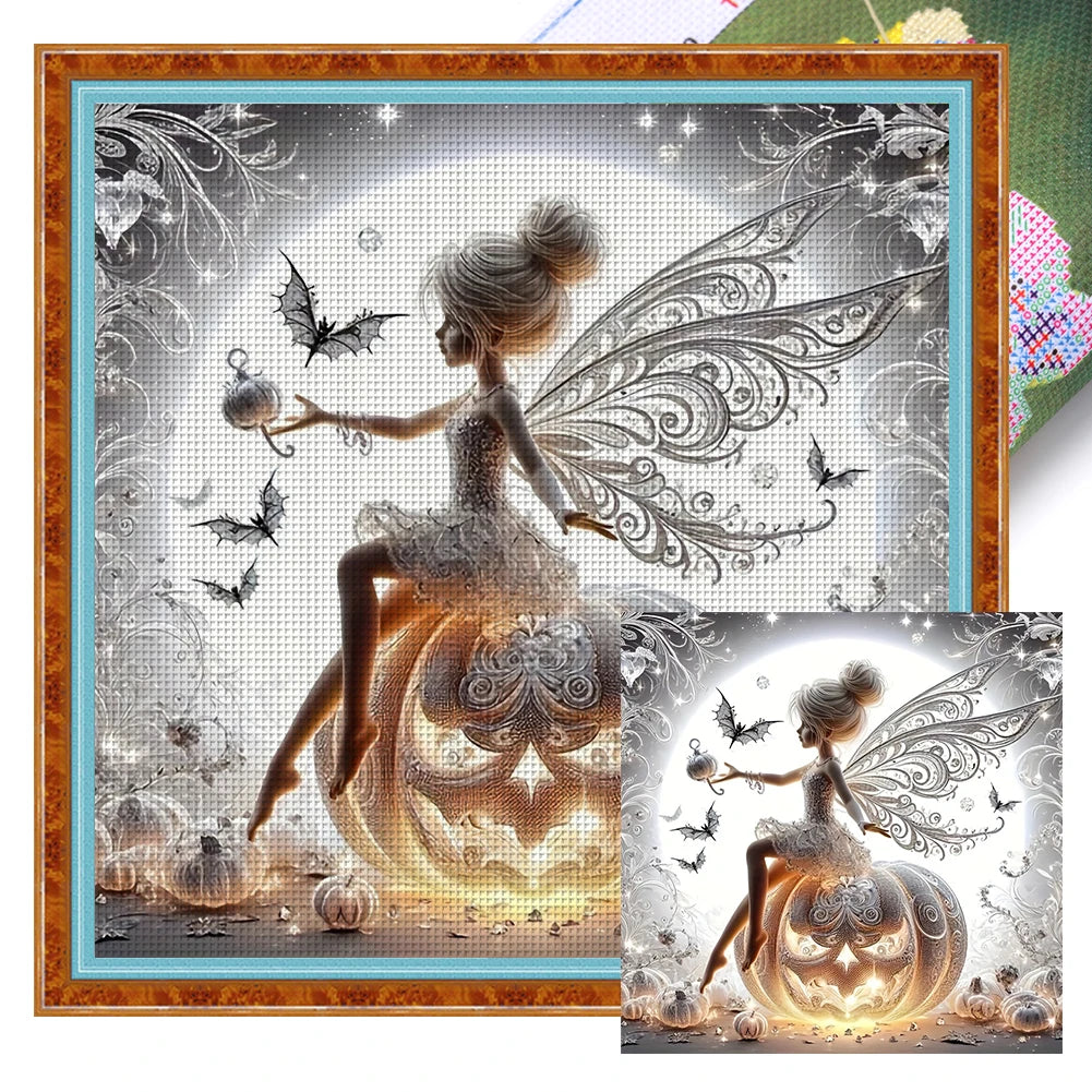Full Embroidery Eco-cotton Thread 11CT Printed Fairy Kit 40x40cm