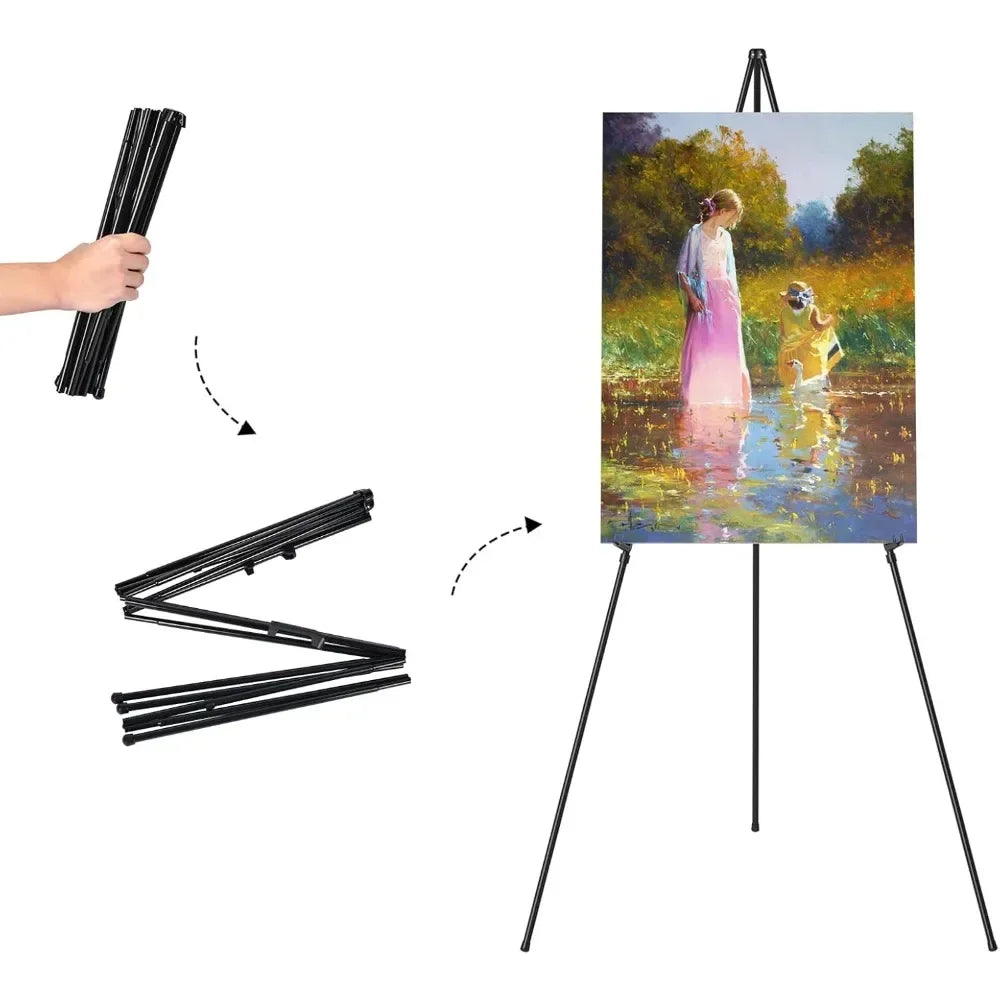 Display stand 63-inch portable easel, lightweight metal easel