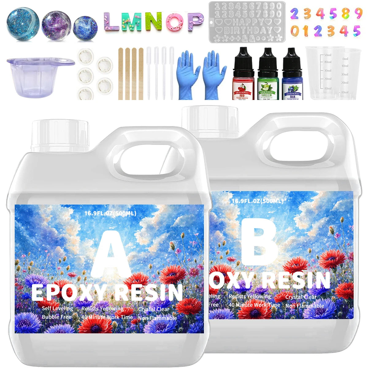 500ML Low Odor Epoxy Resin Kit - Ideal for River Tabletops & Jewelry Making