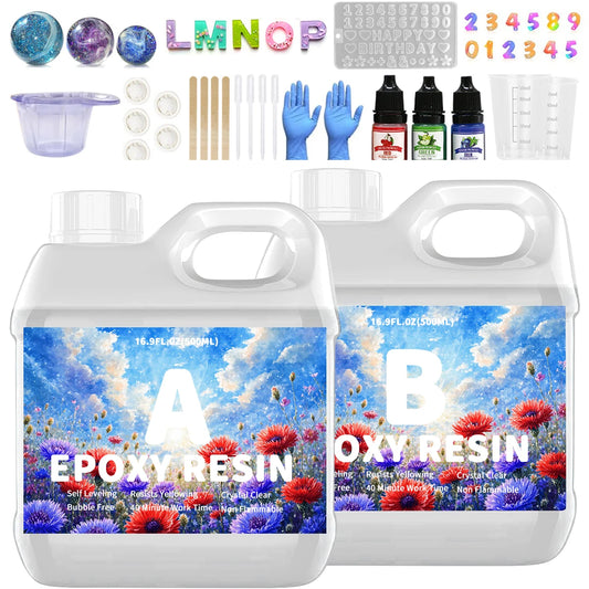 500ML Low Odor Epoxy Resin Kit - Ideal for River Tabletops & Jewelry Making