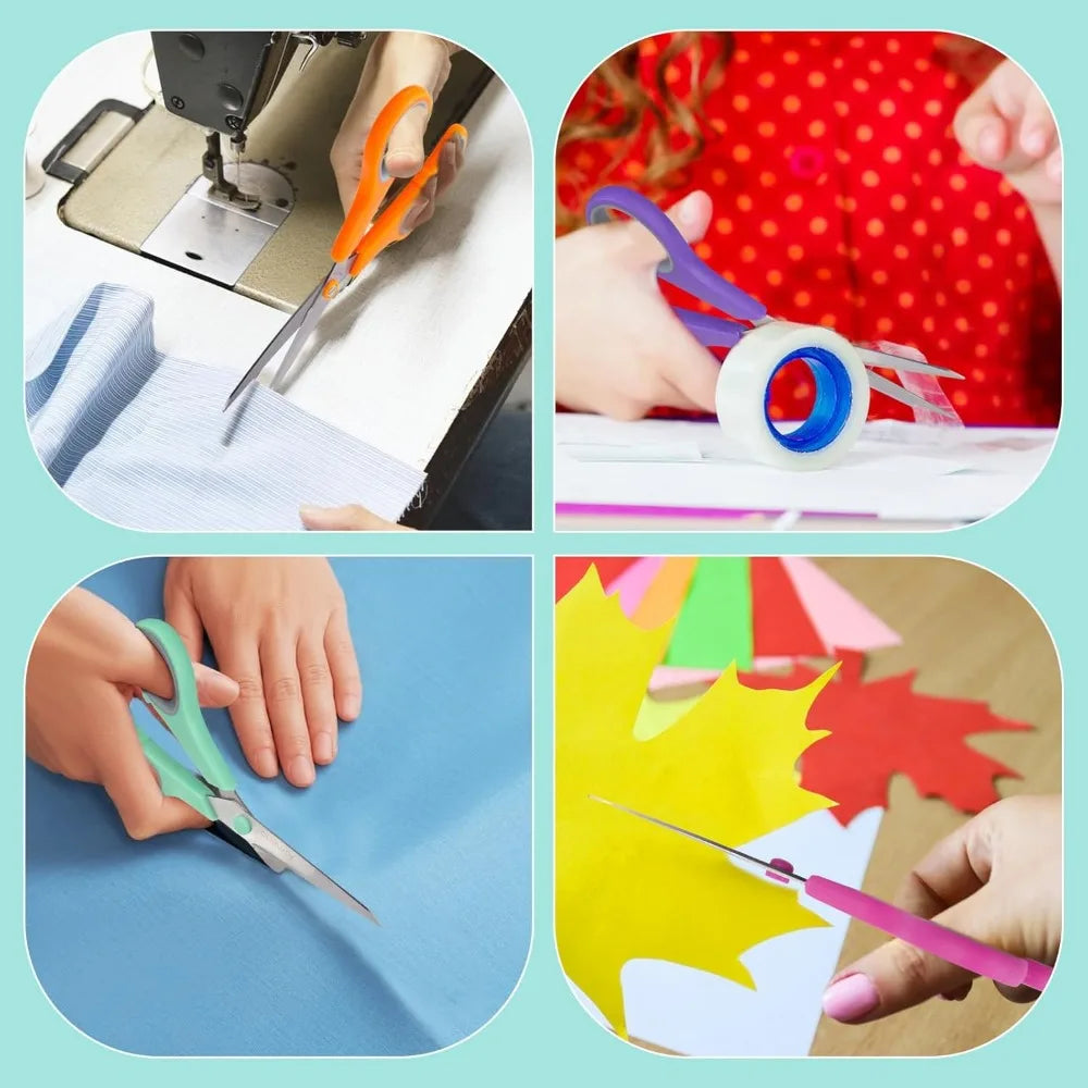 8" Scissors All Purpose 6 Pack - Comfort-Grip Sharp Scissors