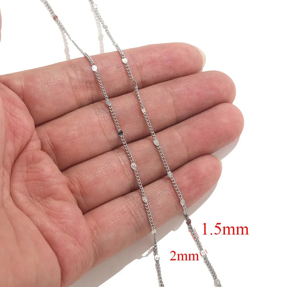 2meters Lips Beads Chain Stainless Steel Cable For Jewelry Making DIY
