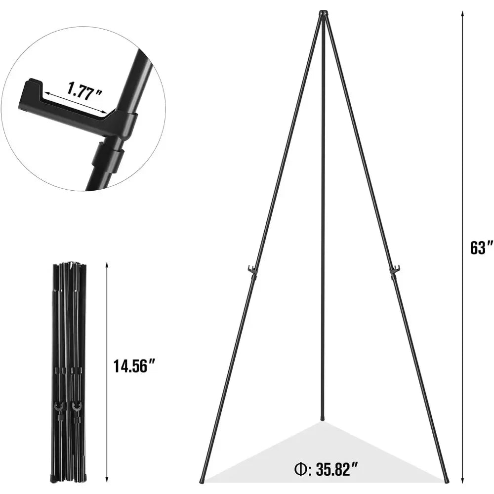 Display stand 63-inch portable easel, lightweight metal easel