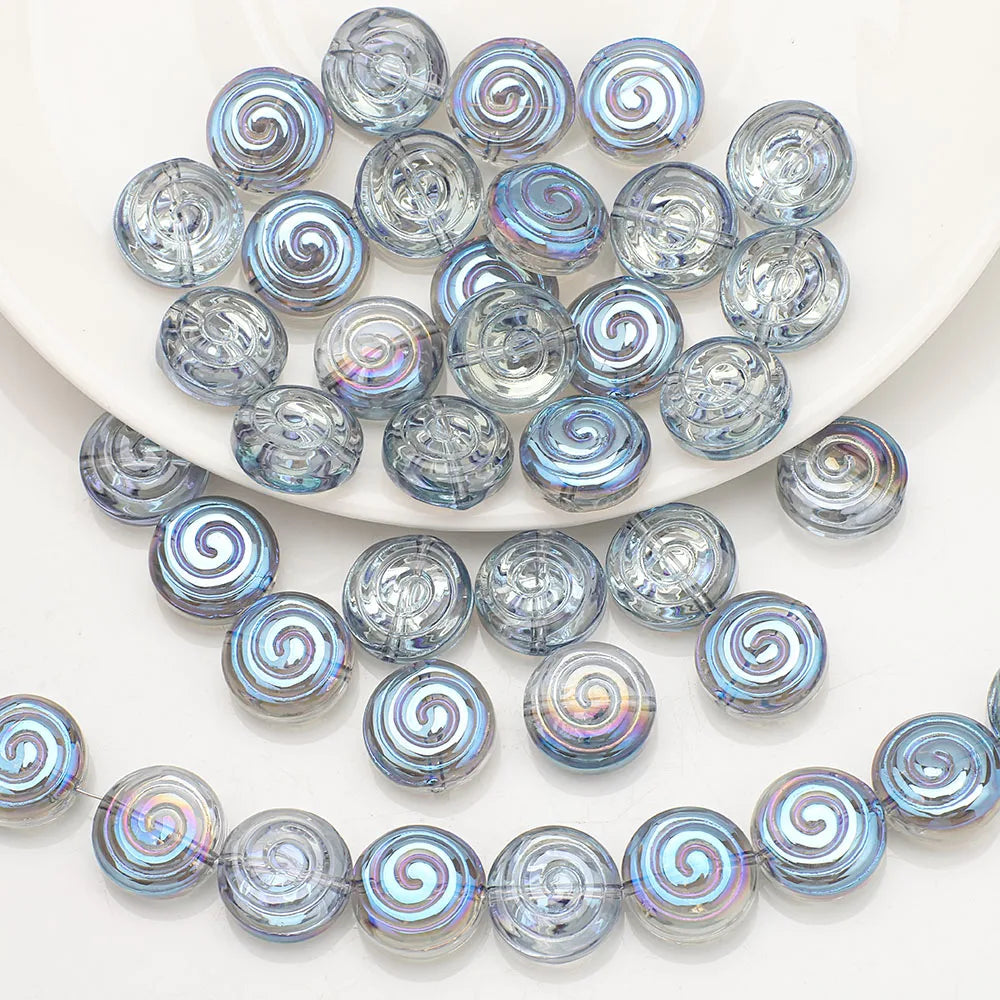 30Pcs Crystal Glass Round Beads Screw thread