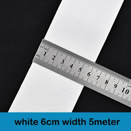 5Meters Sewing Elastic Band, High Elasticity, Waistband White, Black 10-60MM