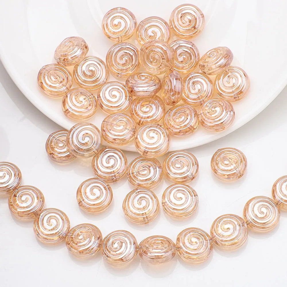 30Pcs Crystal Glass Round Beads Screw thread