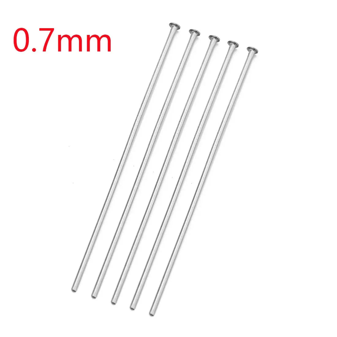 100pcs Stainless Steel Flat Head Pin Eye Pin Round Ball Pin 15 20 25 30 35 40 45 50mm Needle Pin Finding for DIY Jewelry Making