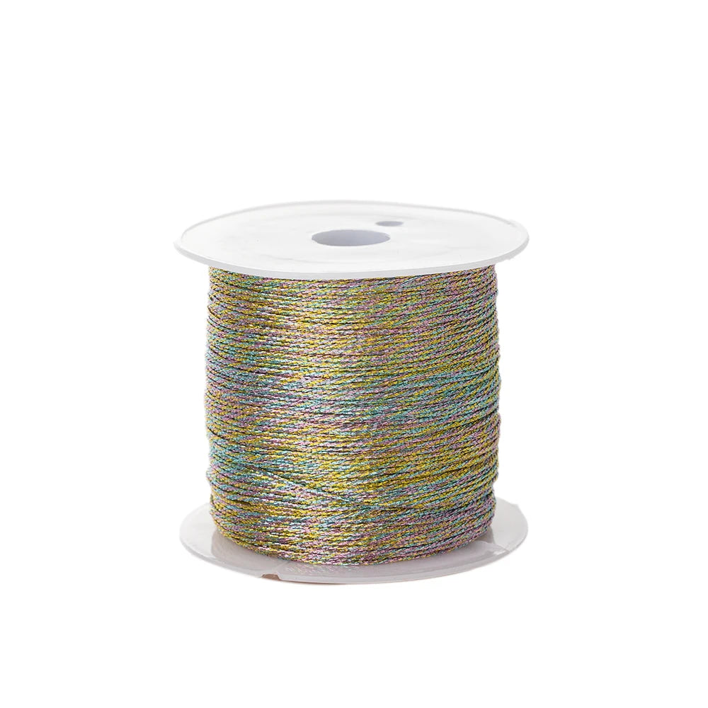 0.4mm Nylon Gold Silver Thread Cord 50m for DIY Jewelry, Beading & Crafts