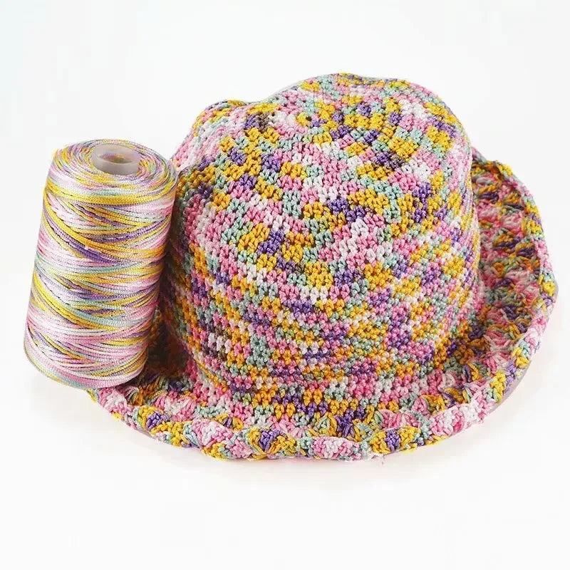 New Summer Crochet Colorful Nylon Yarn 1.5mm/100g  Thin Ice Cotton Thread.