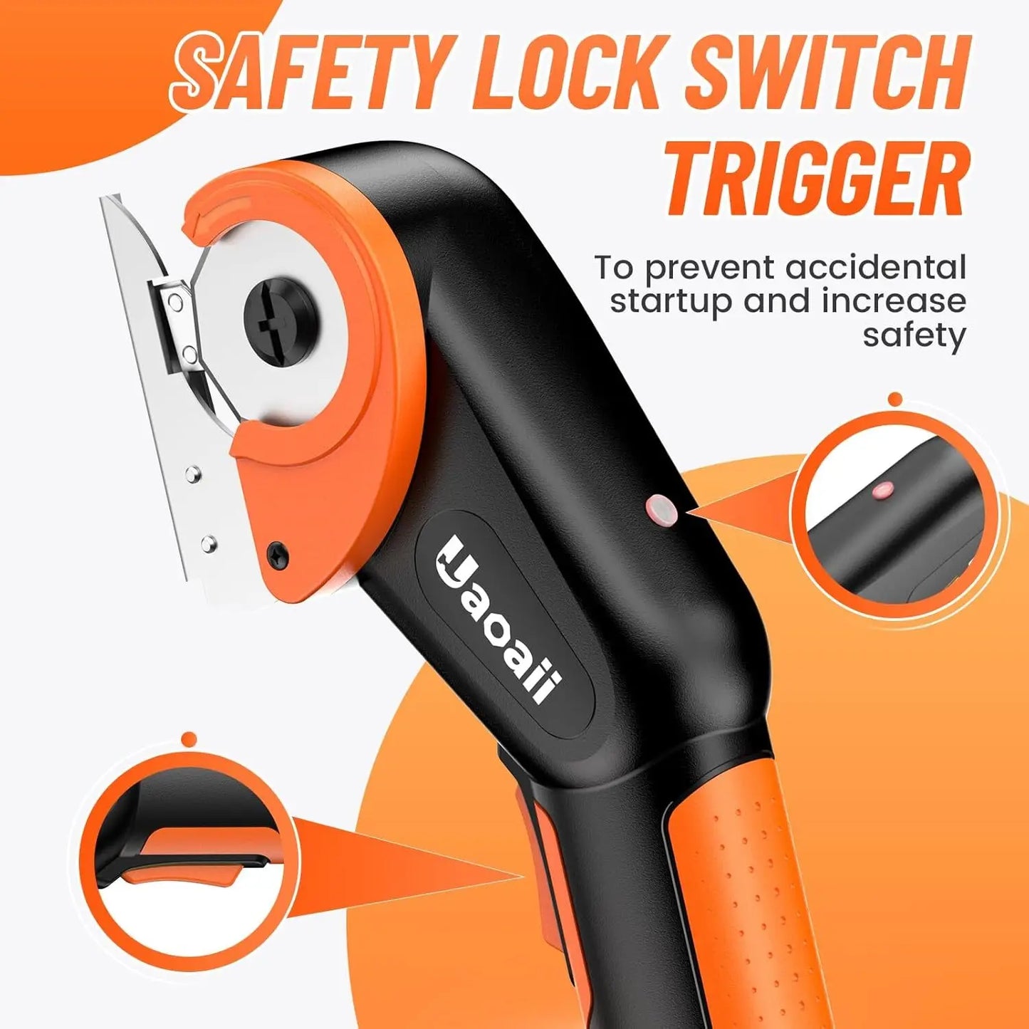 Rechargeable Cordless Scissors, Rotary, Box Cutter for Carpet, Fabric, Leather