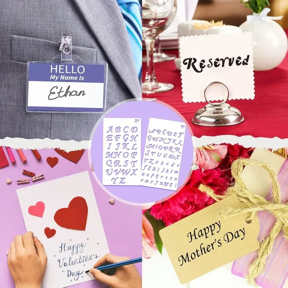 30 plastic, number, magazine letter templates for painting, 4 x 7 inch, reusable