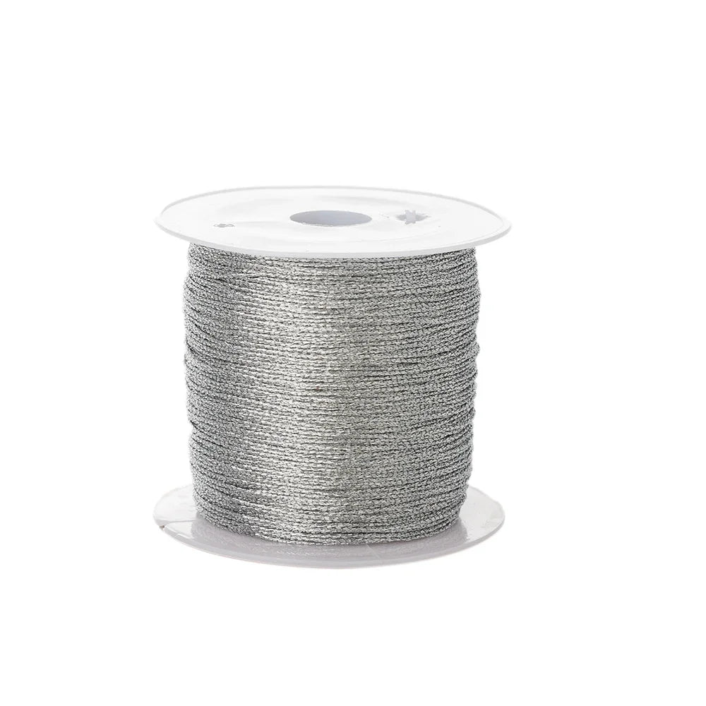 0.4mm Nylon Gold Silver Thread Cord 50m for DIY Jewelry, Beading & Crafts