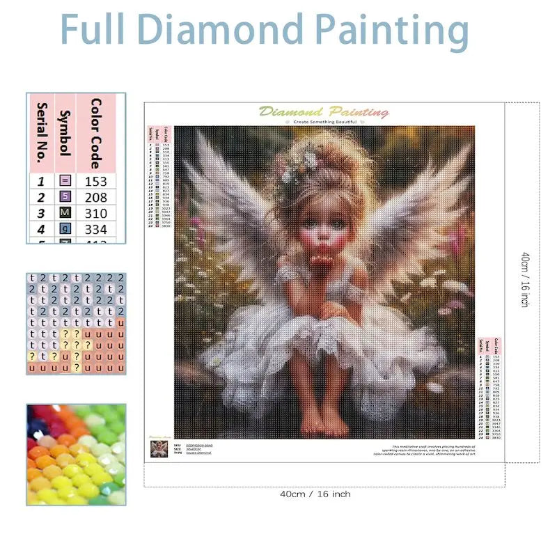 5D Diamond Painting Fairy Full Round Mosai Picture Cross Stitch Kit