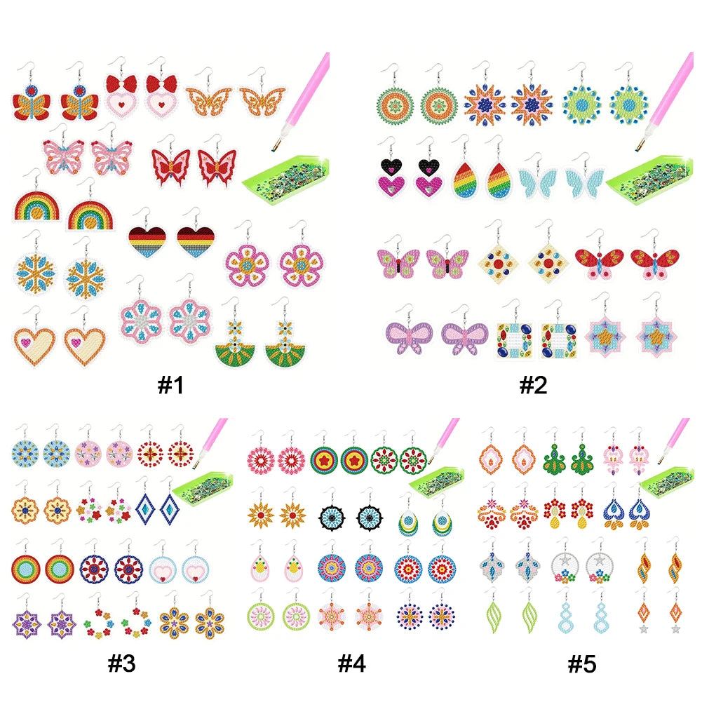 12 Pairs Diamond Painting Earring Making Kit