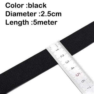 5Meters Sewing Elastic Band, High Elasticity, Waistband White, Black 10-60MM