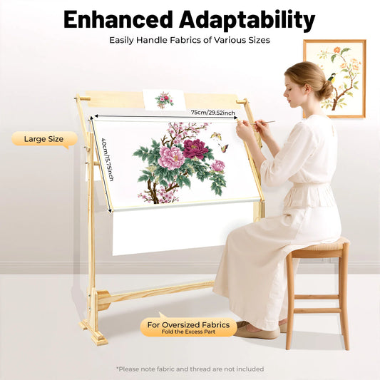 360° Adjustable Embroidery Stand Holder Frame Pine Wood