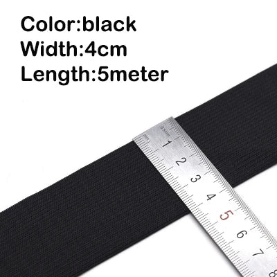 5Meters Sewing Elastic Band, High Elasticity, Waistband White, Black 10-60MM
