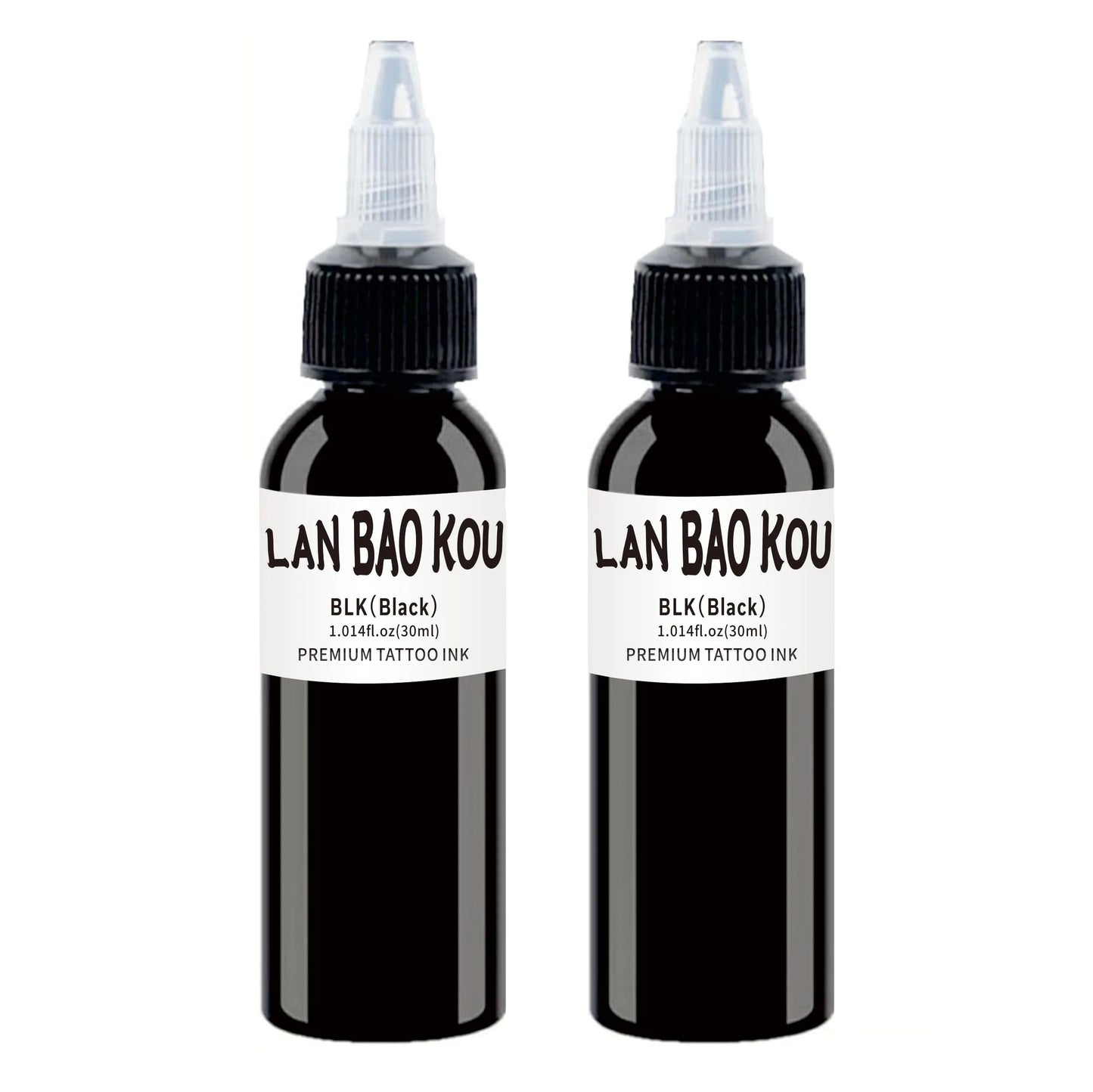 2pcs Black Tattoo Ink 30ml – Semi-Permanent Body Art