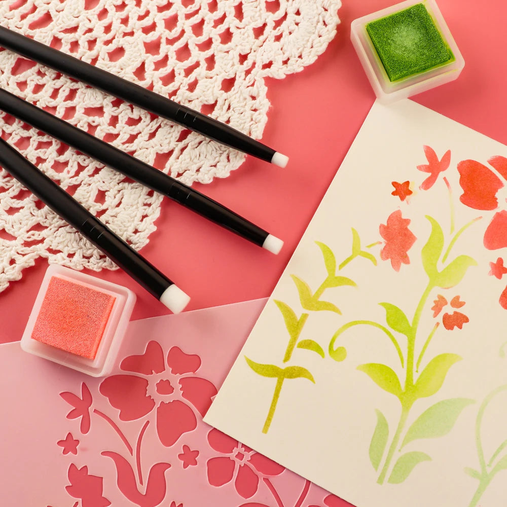 Ink Blending Foam Refill & Brush Set with Adhesive Roll for Cardmaking Tools