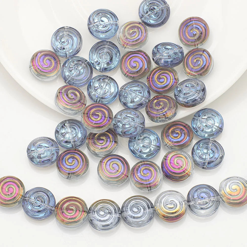 30Pcs Crystal Glass Round Beads Screw thread